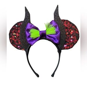 Disney Maleficent Ears Sequin NEW